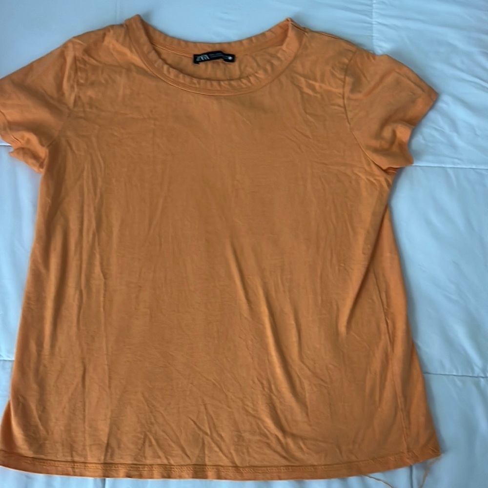 zara orange shirt